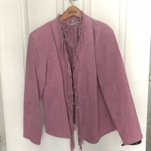 FINAL SALE Pink Chico’s Leather Jacket Size L